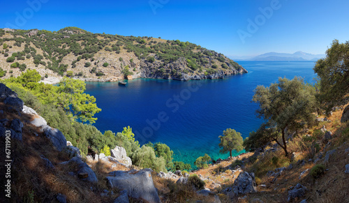 Fototapeta Naklejka Na Ścianę i Meble -  Secluded bay in the Turkish Mediterranean