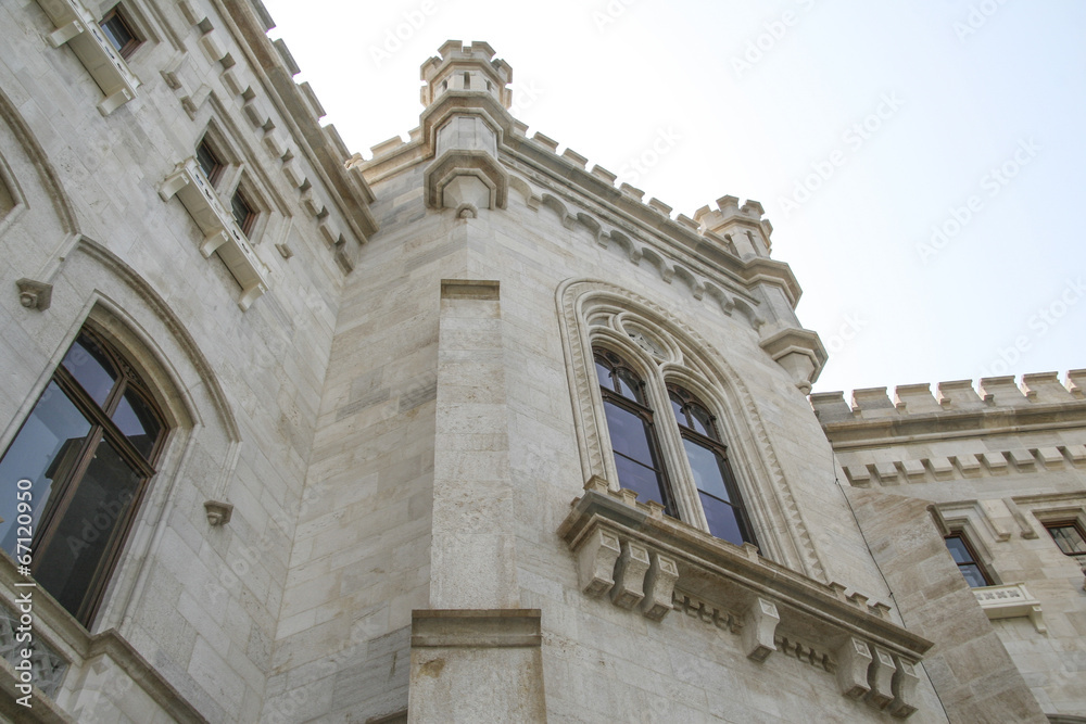 Detail of the castle of miramar, Trieste, Italy