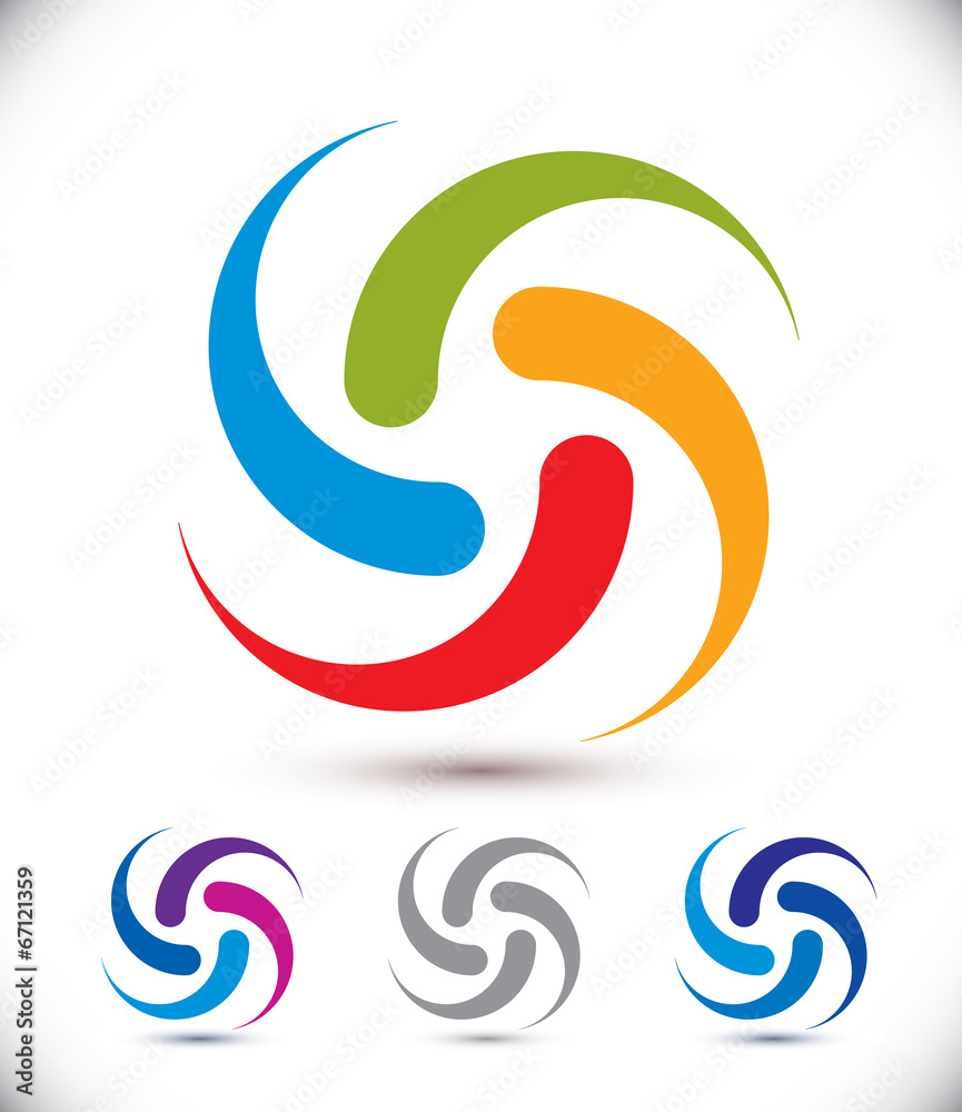 Arrows abstract loop symbol, vector conceptual pictogram templat