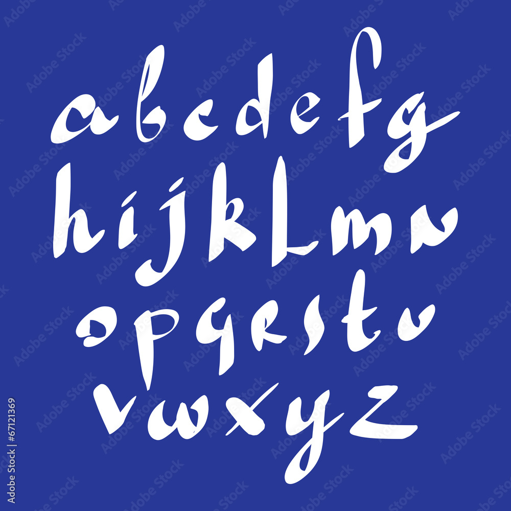 Calligraphic script, vector alphabet letters set, vector font.