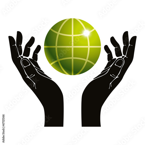 Hands and earth vector symb...