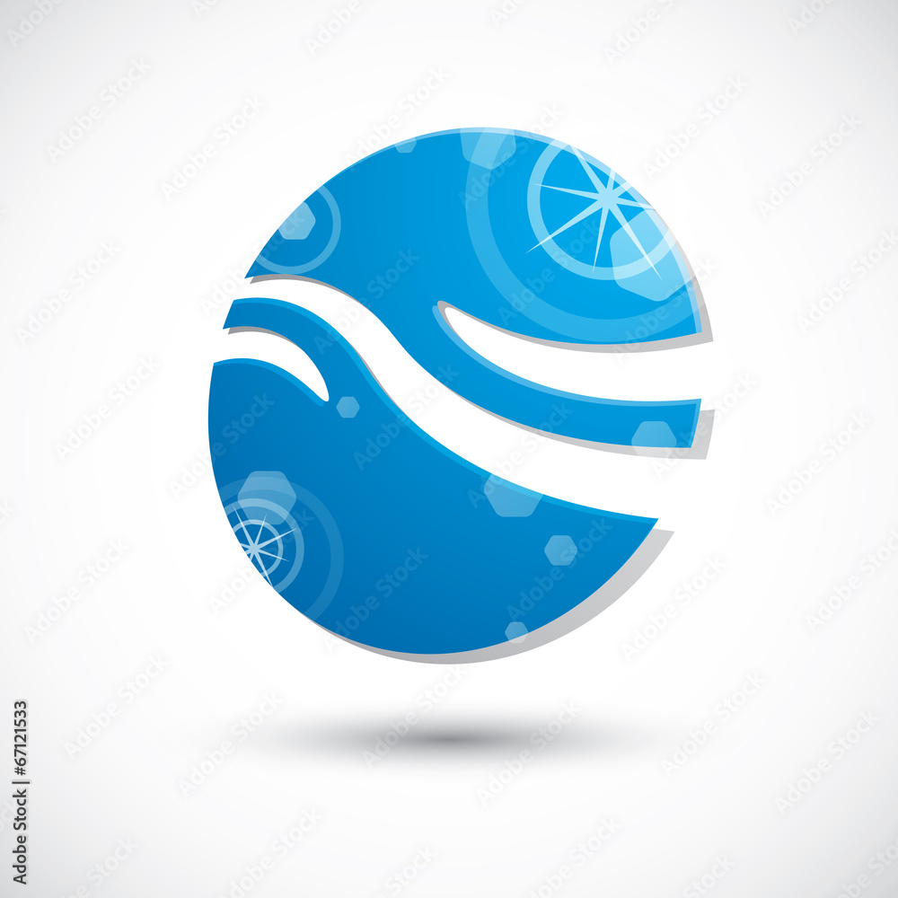 Wave water icon , abstract icon, 3d vector symbol Wave water icon , abstract icon, 3d vector symbol