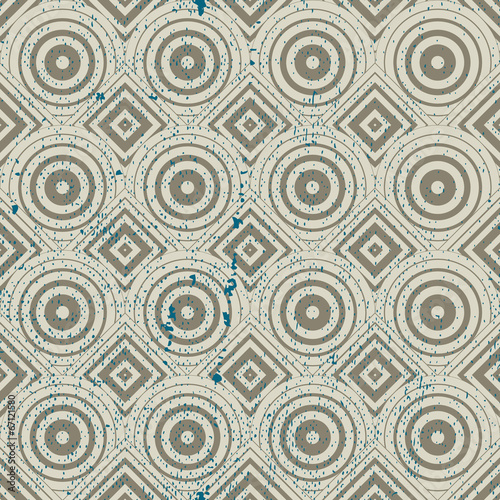 Vintage geometric seamless pattern  old vector repeat background