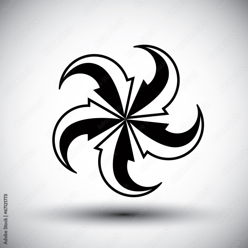 Five arrows loop conceptual icon, special abstract new idea vect