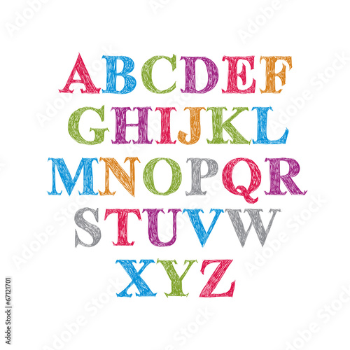Handwritten vector script  alphabet letters set.