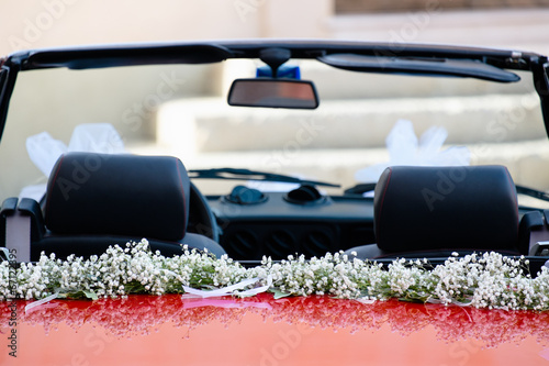 Wedding red car