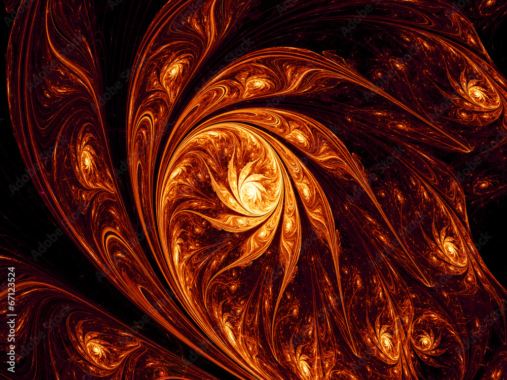 Obraz premium Artistic space fire flower nebula