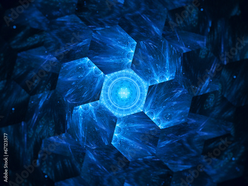 Nanotechnology in space, computer generated fractal background