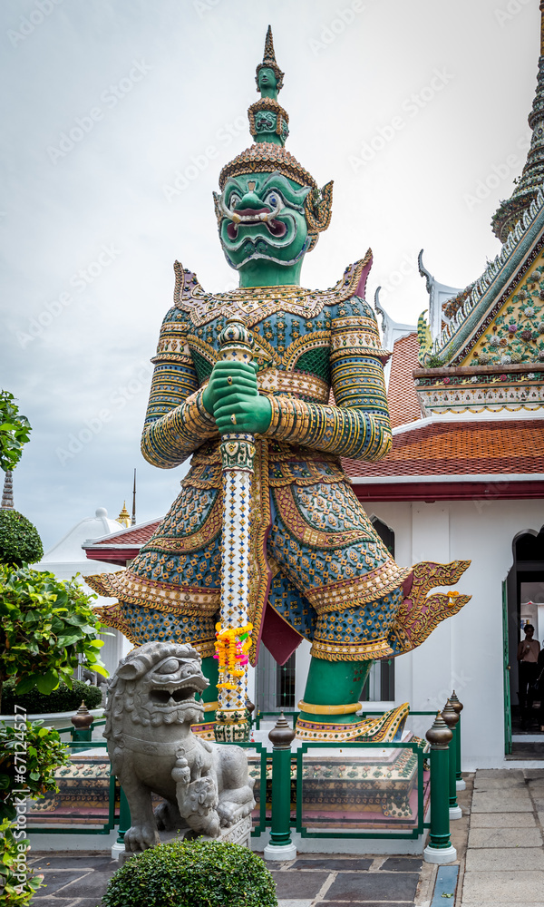 Thai guardian Wat Arun Bangkok Thailand