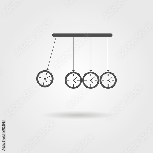 Newton's Cradle icon, concept of procrastination