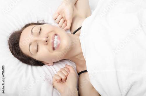 Woman waking up