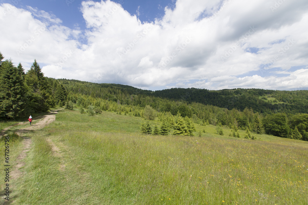 Gorce, szlak turystyczny, gorczańskie widoki, wejście na Gorc