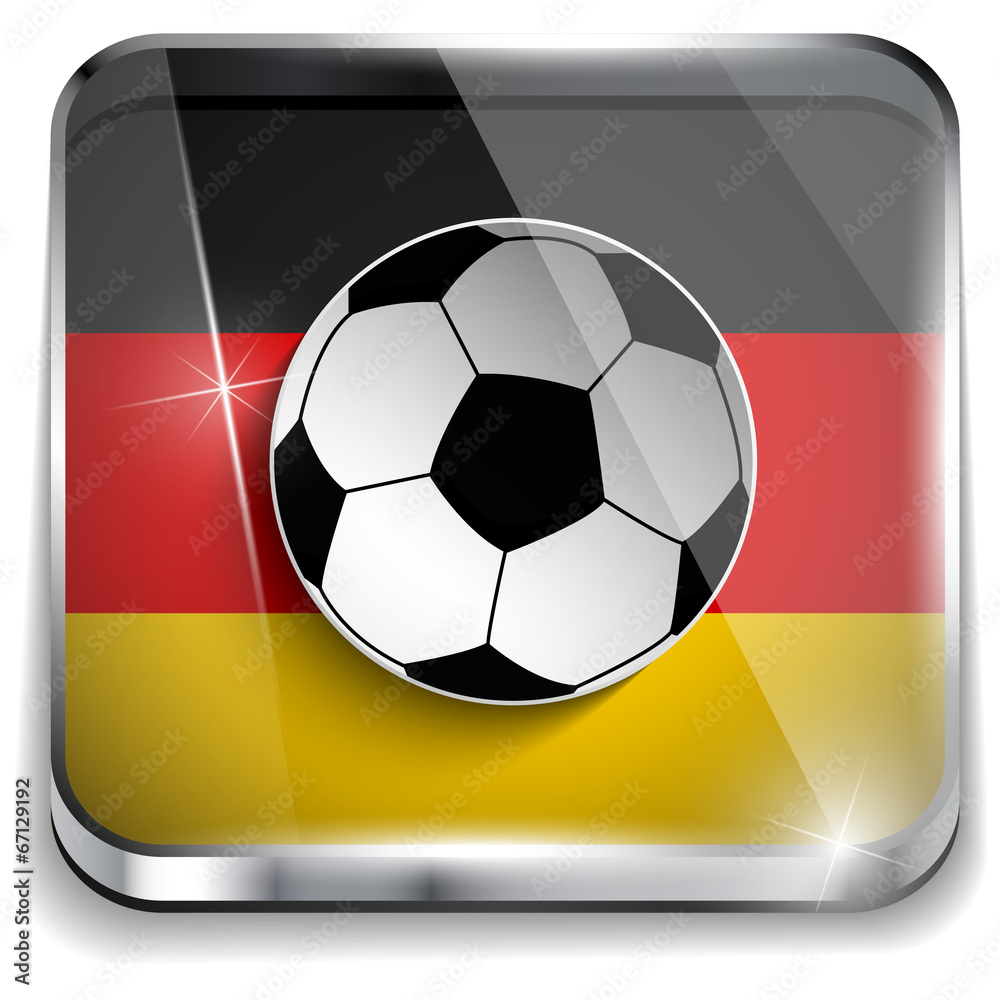 Fototapeta premium Germany Flag with Soccer Ball Background