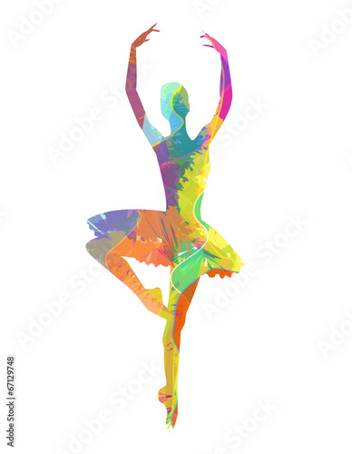silhouette di ballerina composta da colori