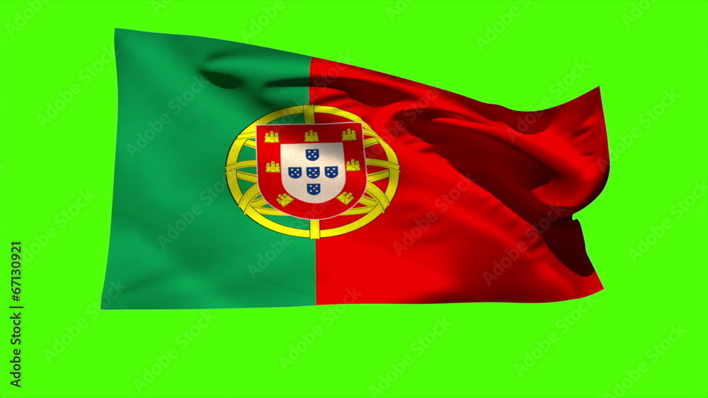 Portugal national flag blowing in the breeze Portugal national flag blowing in the breeze