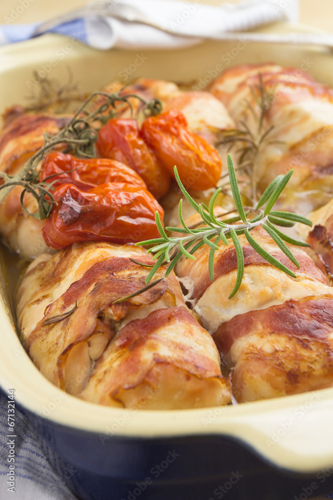 baked chicken wrapped in bacon