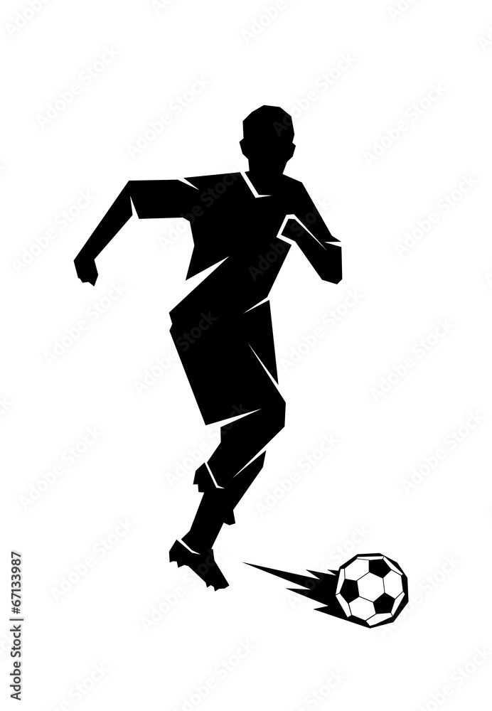 abstract silhouette of the football player