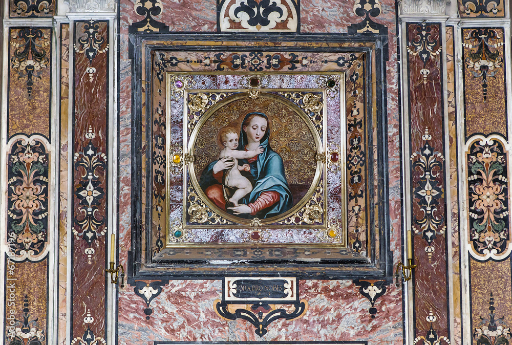 Interiors of San Paolo Maggiore church, Naples, Italy