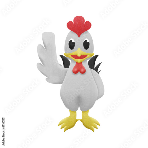 chicken white cartoon is cute illustration of paper cut © Hardheadmonster