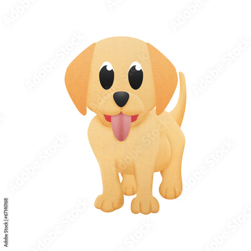 labrador retriever is cute dog cartoon with illustration of pape