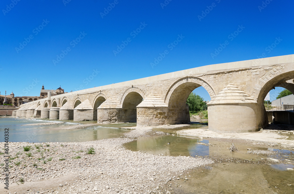 Roman bridge and Guadalquivir river in Cordoba, Spain.