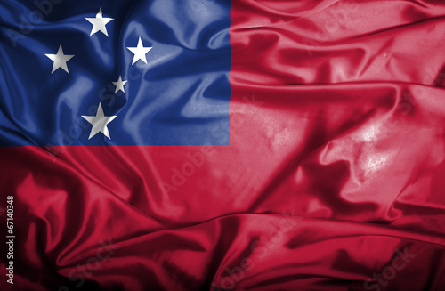 Samoa waving flag
