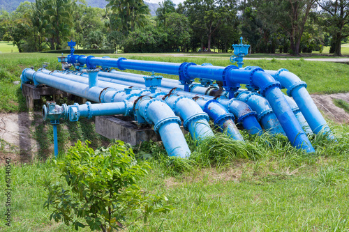 Irrigation systems, pipes and faucets for watering photo