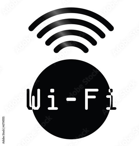 Monochrome WiFi symbol sign