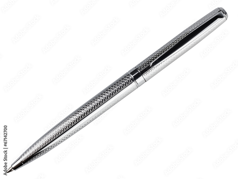 silver pen isolated on white background silver pen isolated on white background