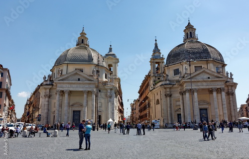 Obraz na plátně Santa Maria in Montesanto  & Santa Maria dei Miracoli