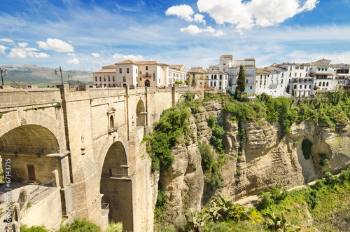 Ronda bridge and canyon, Ronda, Malaga, Andalusia, Spain.