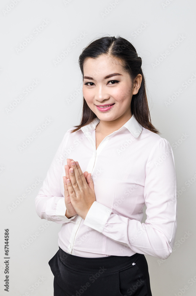 Portrait of smiling business woman, isolated on white background Portrait of smiling business woman, isolated on white background