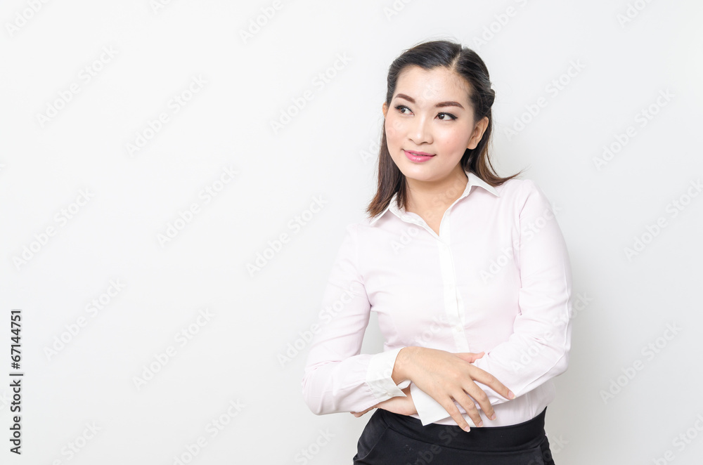 Portrait of smiling business woman, isolated on white background Portrait of smiling business woman, isolated on white background