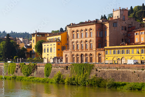 Houses on the bank of the river of Arno, Florence, Italy