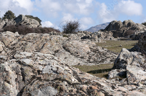 Granite outcrops in Guadarrama Mountains, Madrid, Spain