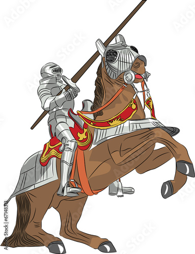 vector medieval knight in armor on horseback