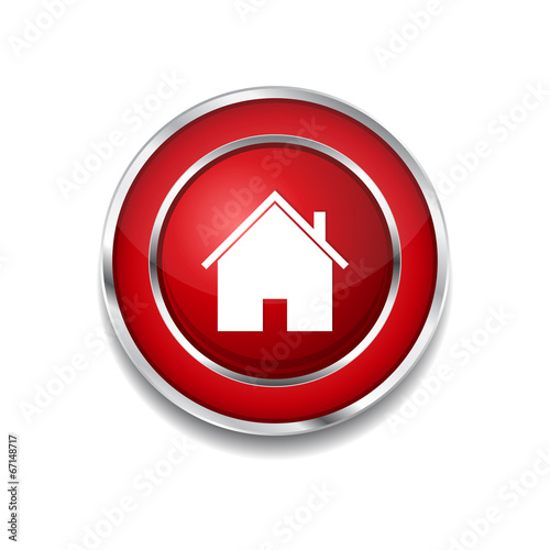 Home Circular Red Vector Web Button Icon
