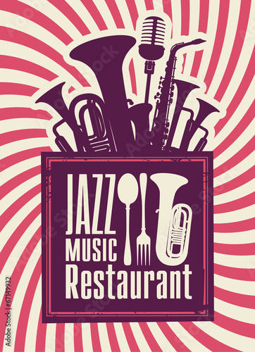 menu for the restaurant with jazz music and winds