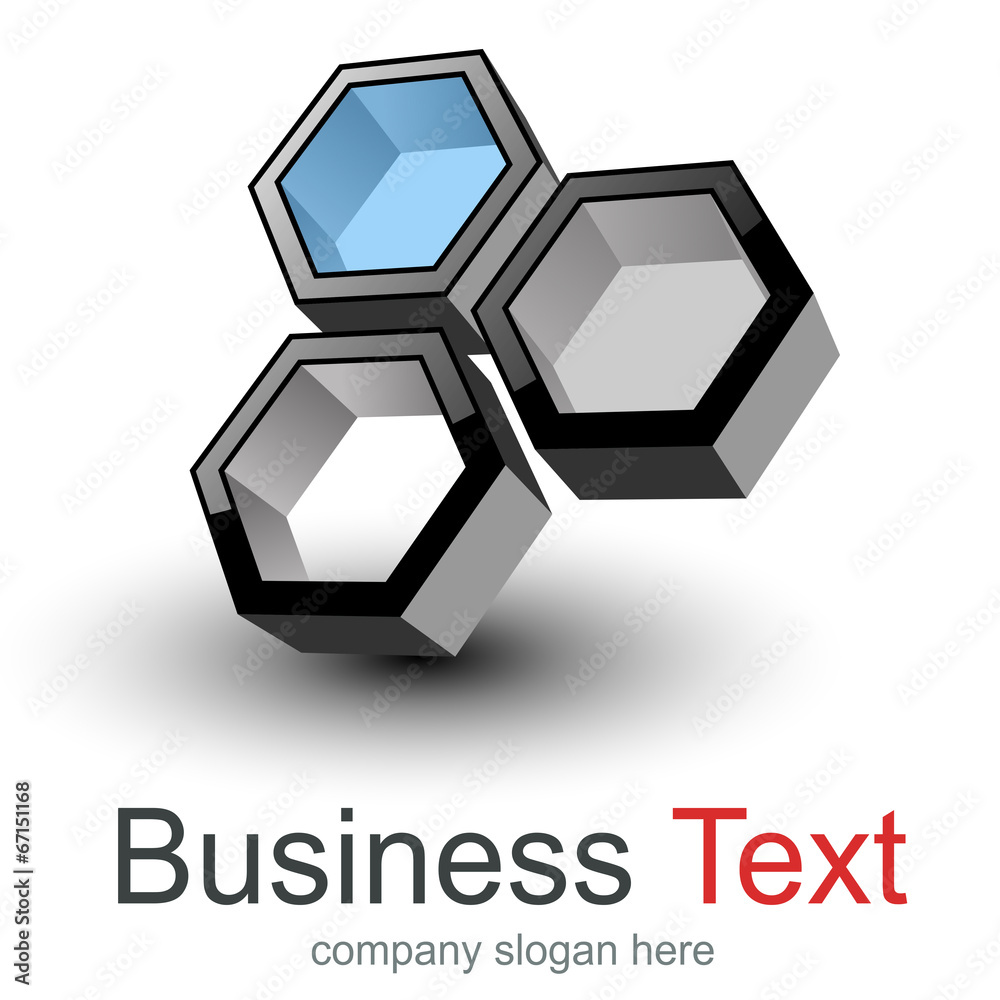 Logo design, 3D hexagons Logo design, 3D hexagons