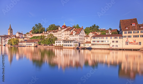 Zurich, the Limmat river