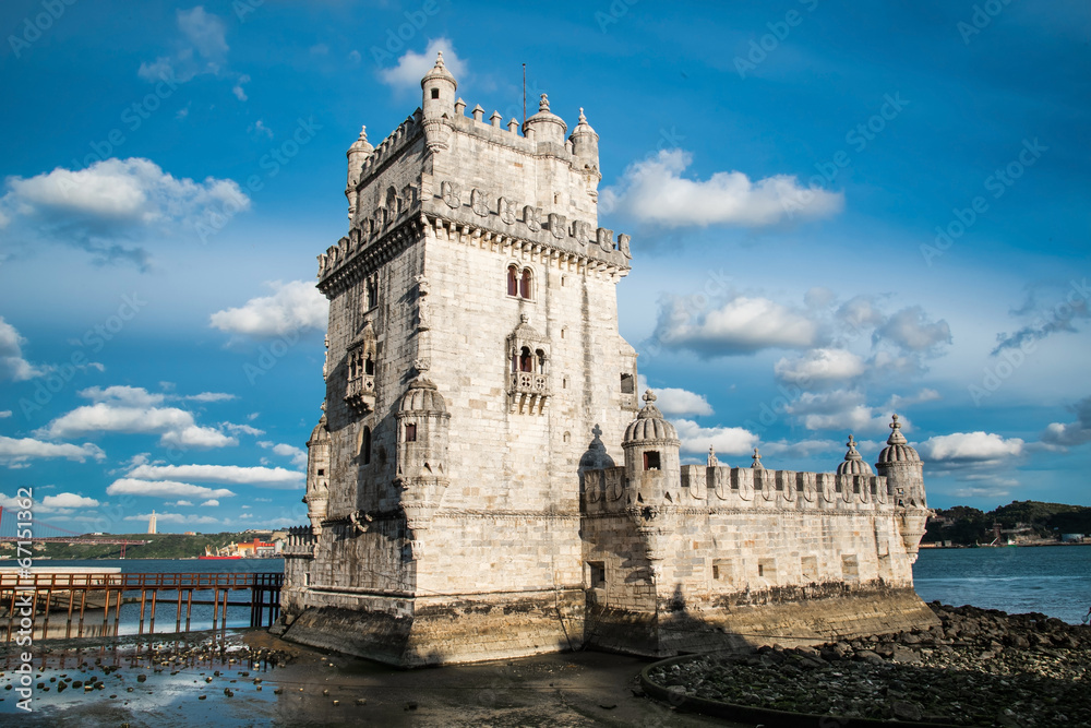 Torre de Belem (Belem Tower) on the Tagus River guarding the ent