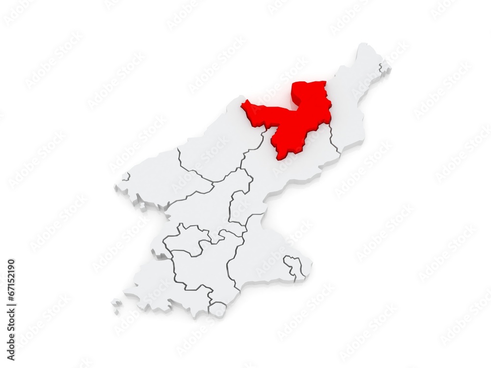 Obraz premium Map of Yangkang. North Korea.