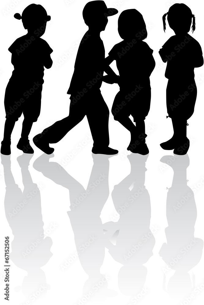 children silhouettes children silhouettes