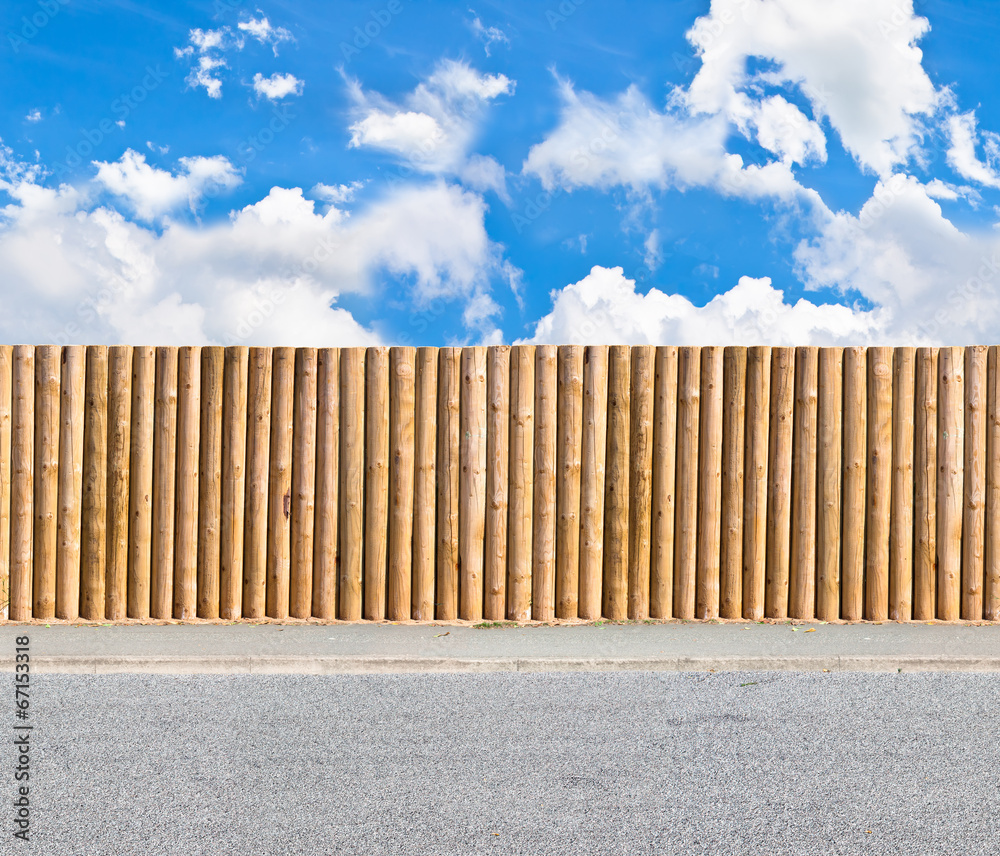 Fototapeta premium half round post and rail fence horizontal seamless