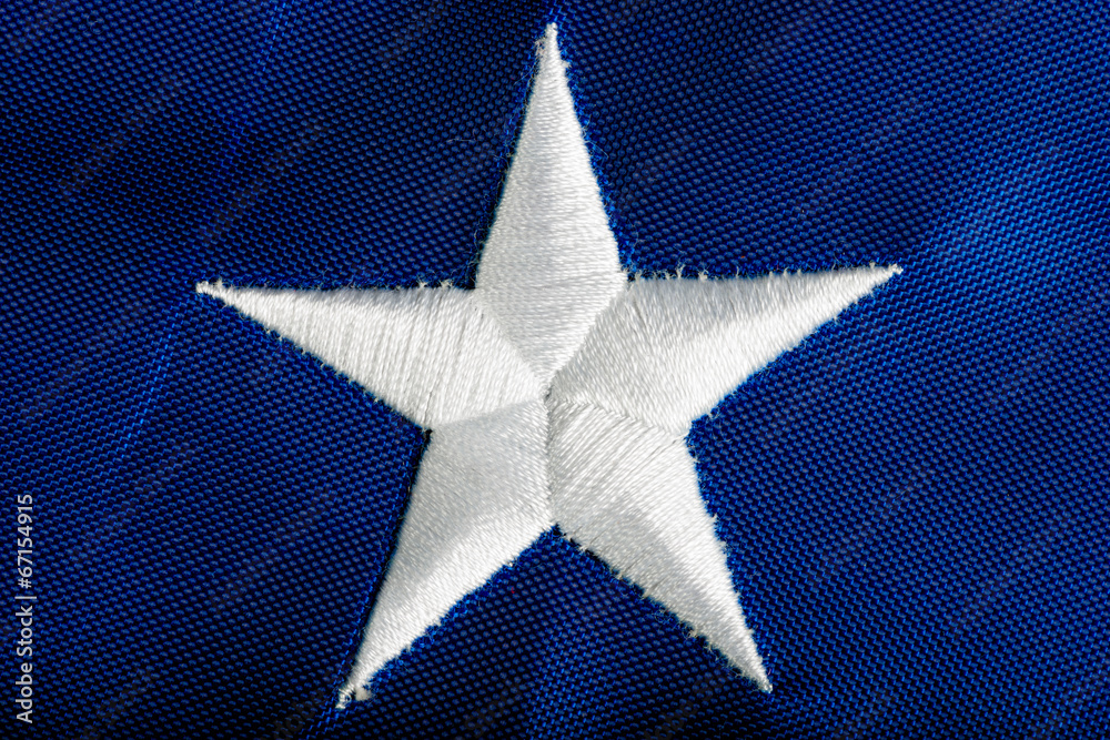 Embroidered star American flag macro