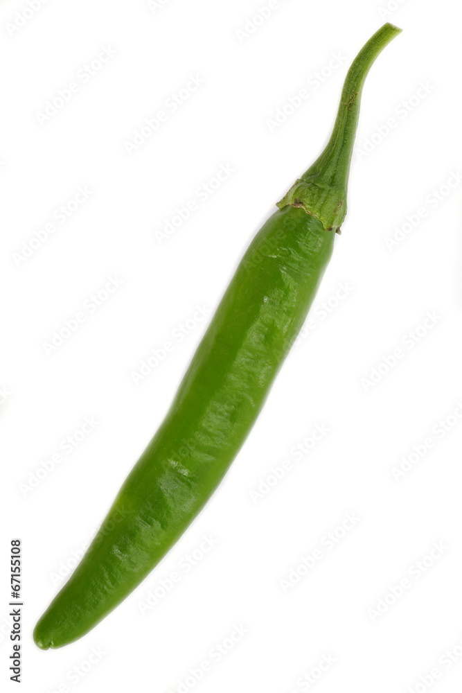 Fresh green chili isolated on a white Fresh green chili isolated on a white