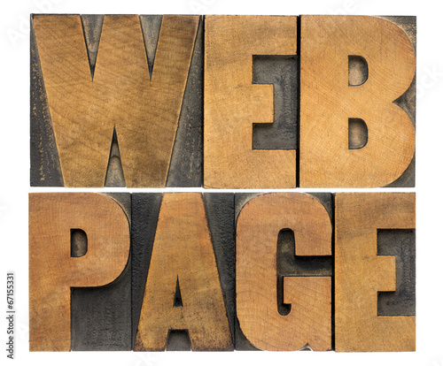 web page in wood type