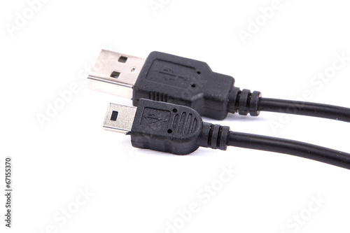 usb cable on an isolated white background