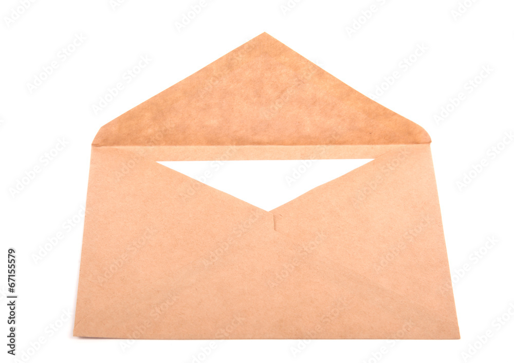 envelope with a letter isolated on white background with clippin envelope with a letter isolated on white background with clippin