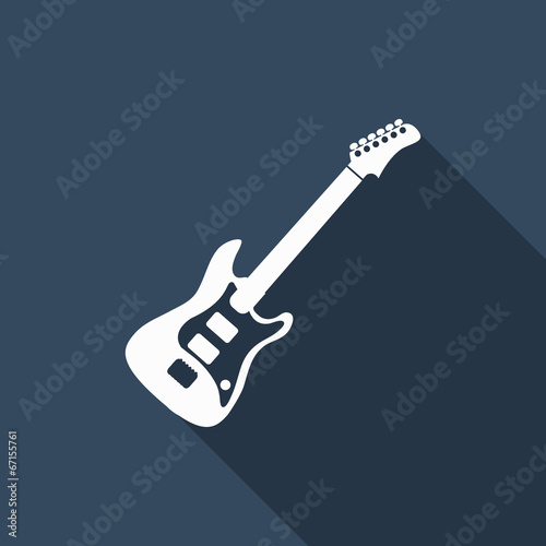 guitar icon with long shadow
